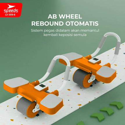 SPEEDS Ab Roller Ab Wheel Automatic Rebound Pembentuk Perut Roller Alat Abdonimal Fitness Olahraga 009-6 HITAM