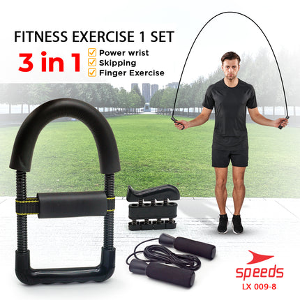 SPEEDS Alat Fitness Handgrip Set 4in1 Exercise Power Wrist Skipping Olahraga Alat Fitness Gym Satu Set 009-8