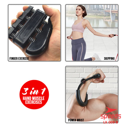 SPEEDS Alat Fitness Handgrip Set 4in1 Exercise Power Wrist Skipping Olahraga Alat Fitness Gym Satu Set 009-8