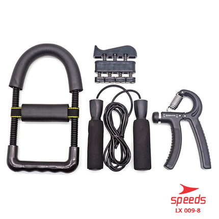SPEEDS Alat Fitness Handgrip Set 4in1 Exercise Power Wrist Skipping Olahraga Alat Fitness Gym Satu Set 009-8
