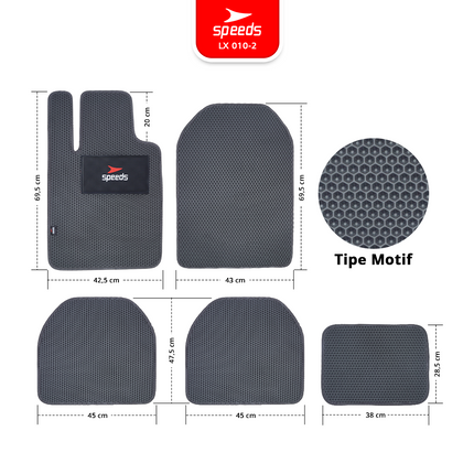 SPEEDS Carmat Car Mats Karpet Mobil 5pcs Universal Semua Mobil 2 Baris Waterproof Premium 010-2