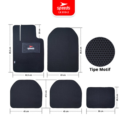 SPEEDS Carmat Car Mats Karpet Mobil 5pcs Universal Semua Mobil 2 Baris Waterproof Premium 010-2