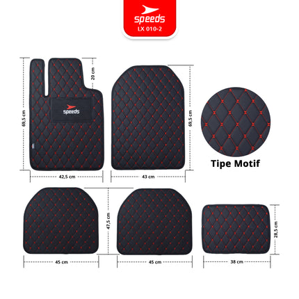 SPEEDS Carmat Car Mats Karpet Mobil 5pcs Universal Semua Mobil 2 Baris Waterproof Premium 010-2