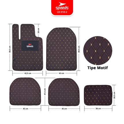SPEEDS Carmat Car Mats Karpet Mobil 5pcs Universal Semua Mobil 2 Baris Waterproof Premium 010-2