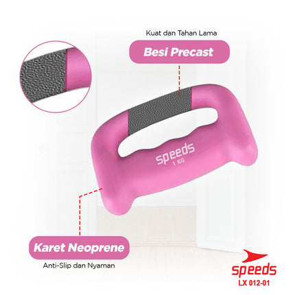 SPEEDS Dumbell Barbel 1Kg Vinyl cewek matrass yoga ball yoga mat gym Neoprene Barbel Mini 012-1