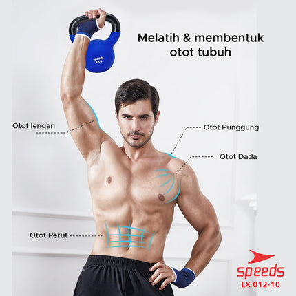 SPEEDS Dumbell Barbel Kettle Alat untuk Membuat Otot Tangan Yoga Barbell Gym 012-10 8kg