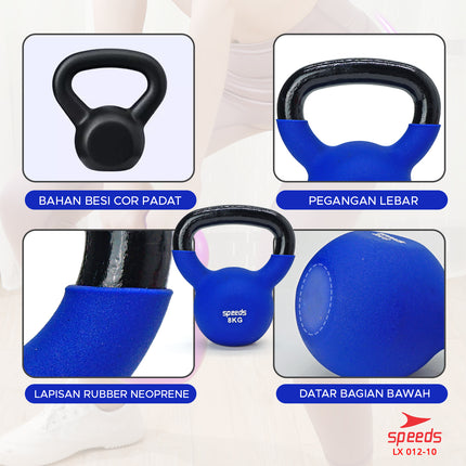 SPEEDS Dumbell Barbel Kettle Alat untuk Membuat Otot Tangan Yoga Barbell Gym 012-10 8kg