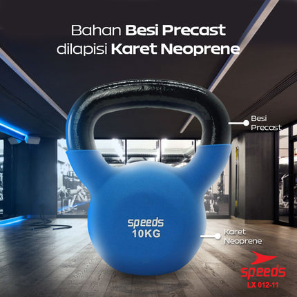 SPEEDS Dumbell Barbel Vinyl Kettle 10Kg Alat untuk Membuat Otot Tangan Gym Dumbel 012-11 10kg
