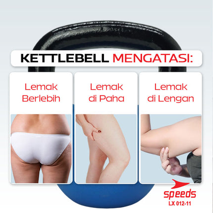 SPEEDS Dumbell Barbel Vinyl Kettle 10Kg Alat untuk Membuat Otot Tangan Gym Dumbel 012-11 10kg