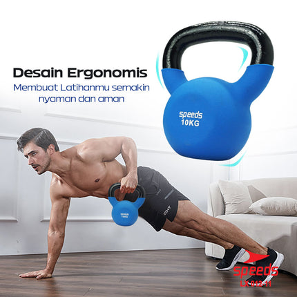 SPEEDS Dumbell Barbel Vinyl Kettle 10Kg Alat untuk Membuat Otot Tangan Gym Dumbel 012-11 10kg