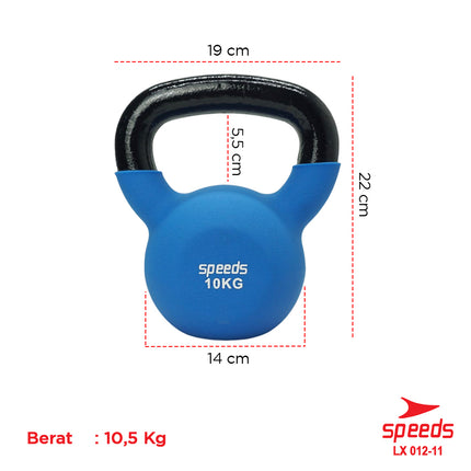 SPEEDS Dumbell Barbel Vinyl Kettle 10Kg Alat untuk Membuat Otot Tangan Gym Dumbel 012-11 10kg