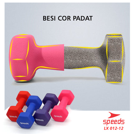 SPEEDS Dumbell Barbel Vinyl Cewek Matrass Yoga Ball Yoga Mat Gym Neoprene Barbel Mini 4kg 012-12