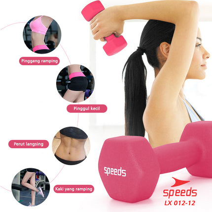 SPEEDS Dumbell Barbel Vinyl Cewek Matrass Yoga Ball Yoga Mat Gym Neoprene Barbel Mini 4kg 012-12