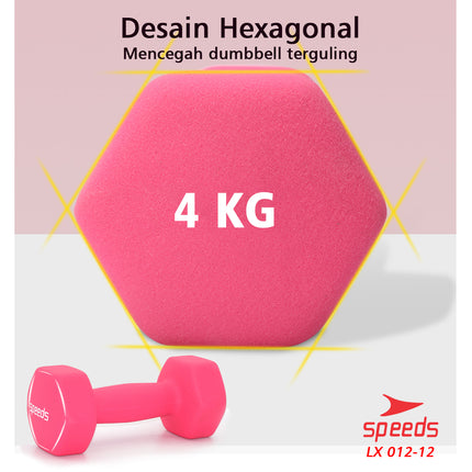 SPEEDS Dumbell Barbel Vinyl Cewek Matrass Yoga Ball Yoga Mat Gym Neoprene Barbel Mini 4kg 012-12