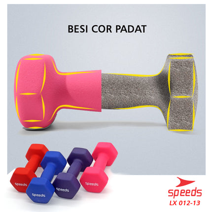 SPEEDS Dumbell Barbel Vinyl cewek matrass yoga ball yoga mat gym Neoprene Barbel Mini 5kg 012-13