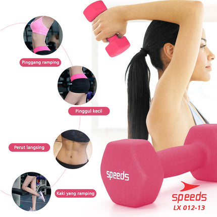 SPEEDS Dumbell Barbel Vinyl cewek matrass yoga ball yoga mat gym Neoprene Barbel Mini 5kg 012-13