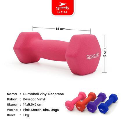 SPEEDS Dumbell Barbel Vinyl cewek matrass yoga ball yoga mat gym  Neoprene Barbel Mini 012-2