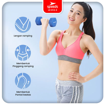 SPEEDS Dumbell Barbel Vinyl cewek matrass yoga ball yoga mat gym Neoprene Barbel Mini 012-3