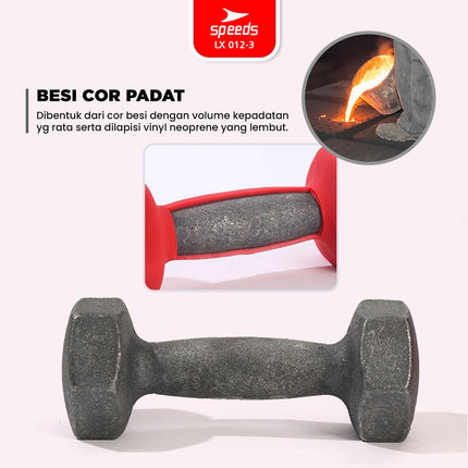 SPEEDS Dumbell Barbel Vinyl cewek matrass yoga ball yoga mat gym Neoprene Barbel Mini 012-3