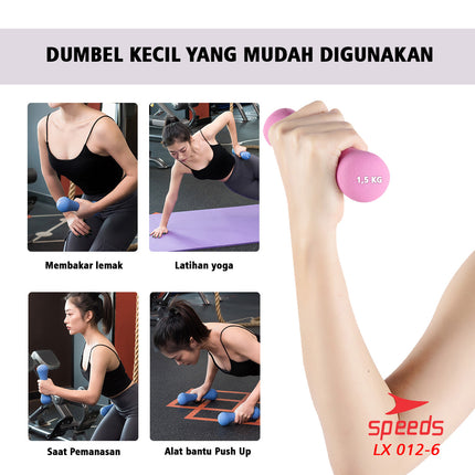 SPEEDS Dumbell Barbel Vinyl cewek matrass yoga ball yoga mat gym Neoprene Barbel Mini 012-6 3 kg
