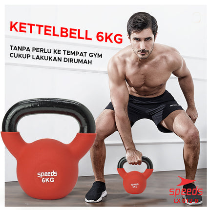 SPEEDS Dumbell Barbel Kettle Vinyl Alat Gym untuk Membuat Otot Tangan yoga 012-9 6kg