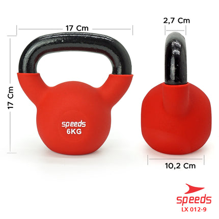 SPEEDS Dumbell Barbel Kettle Vinyl Alat Gym untuk Membuat Otot Tangan yoga 012-9 6kg
