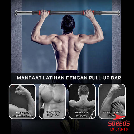 SPEEDS Pull Up Bar Door Bar Chin Up Bar Tiang Pull Up Alat Olahraga Pintu Gym Fitness 013-10