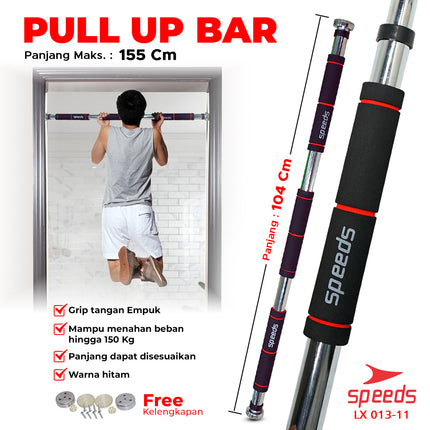 SPEEDS Pull Up Bar Chin Up Bar Tiang Pull Up Pintu Rumah Gym Alat Fitness Olahraga Portable 013-11