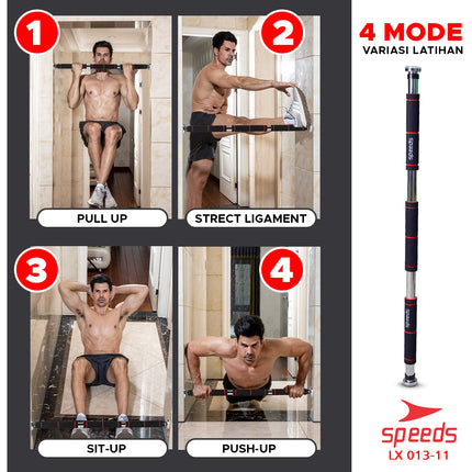 SPEEDS Pull Up Bar Chin Up Bar Tiang Pull Up Pintu Rumah Gym Alat Fitness Olahraga Portable 013-11