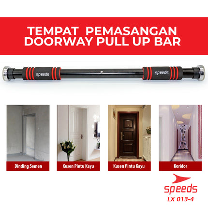 SPEEDS Pull Up Bar atau Door Chinning Bar Untuk pembentukan otot anda 013-4