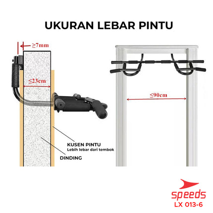 SPEEDS Pull Up Bar/Iron Gym /chin up / Bar Door Alat Fitness Gym di rumah 013-6