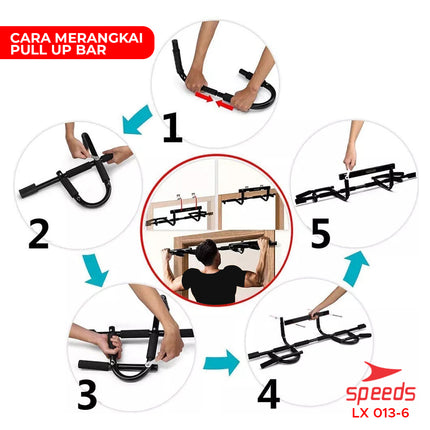 SPEEDS Pull Up Bar/Iron Gym /chin up / Bar Door Alat Fitness Gym di rumah 013-6