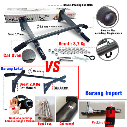 SPEEDS Pull Up Bar/Iron Gym /chin up / Bar Door Alat Fitness 013-7