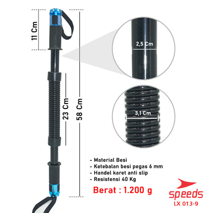 SPEEDS Power Twister 40 Kg Bar Exerciser Power Bender Workout Alat Fitness Olahraga Rumah 013-9