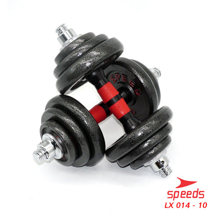 SPEEDS Dumbell Barbel Set 20Kg Tiang Angkat Beban Besi Dumbbell Stainless Barbell Gym 20 Kg 014-10