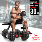SPEEDS Dumbel Barbel Set 30Kg Tiang Angkat Beban Besi Stainless 30 Kg LX 014-11