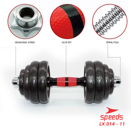 SPEEDS Dumbel Barbel Set 30Kg Tiang Angkat Beban Besi Stainless 30 Kg LX 014-11