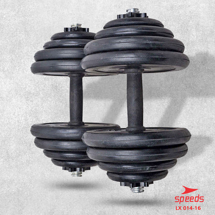 SPEEDS DUMBELL BARBEL SET 15 KG Alat Olahraga Angkat Beban Besi SET 014-16