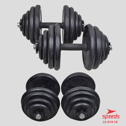 SPEEDS DUMBELL BARBEL SET 15 KG Alat Olahraga Angkat Beban Besi SET 014-16