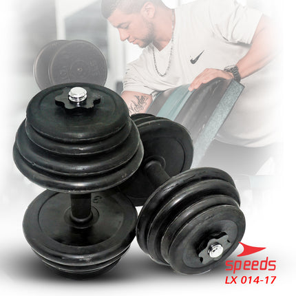 SPEEDS DUMBELL Karet 20kg BARBEL Set Max tiang angkat beban fitness 014-17