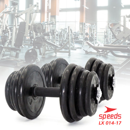 SPEEDS DUMBELL Karet 20kg BARBEL Set Max tiang angkat beban fitness 014-17