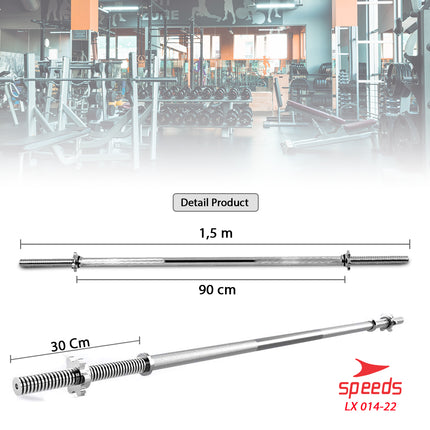 SPEEDS STICK BARBEL 150 cm STICK DUMBELL BAR Fitness Gym Tongkat Barbel 014-22