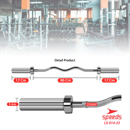SPEEDS Stick Barbell 120 cm Stick Dumbell BAR EZ Curl Bar Olimpiade Fitness Gym Tongkat Barbel 014-23