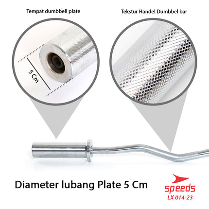 SPEEDS Stick Barbell 120 cm Stick Dumbell BAR EZ Curl Bar Olimpiade Fitness Gym Tongkat Barbel 014-23