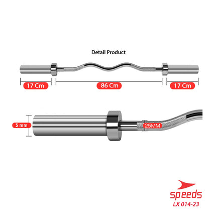 SPEEDS Stick Barbell 120 cm Stick Dumbell BAR EZ Curl Bar Olimpiade Fitness Gym Tongkat Barbel 014-23