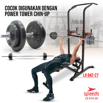 SPEEDS Dumbel Barbel Set 50Kg Tiang Angkat Beban Besi Stainless 50 Kg Alat Olahraga Fitness 014-39