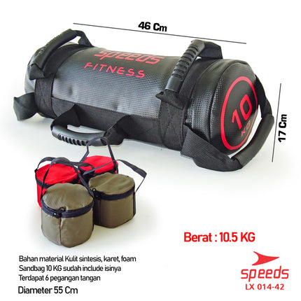 SPEEDS Power Sand Bag Power Bag Pemberat Tubuh 10Kg Tas Pasir Untuk Gym dan Fitness 014-42