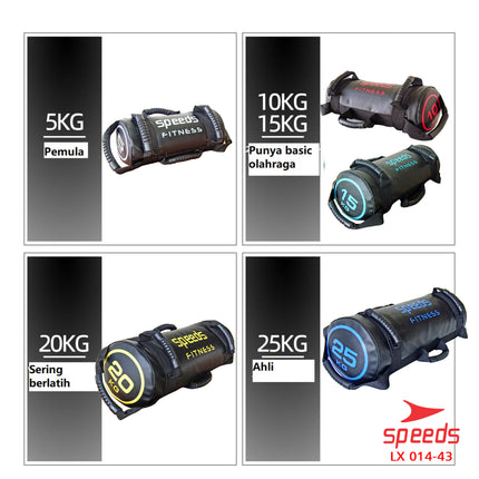 SPEEDS Power Sand Bag Power Bag Pemberat Tubuh 15Kg Tas Pasir Untuk Gym dan Fitness 014-43