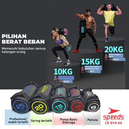 SPEEDS Power Sand Bag Power Bag Pemberat Tubuh 20Kg Tas Pasir Untuk Gym dan Fitness 014-44