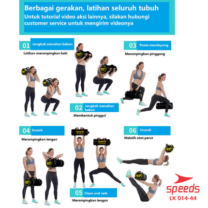 SPEEDS Power Sand Bag Power Bag Pemberat Tubuh 20Kg Tas Pasir Untuk Gym dan Fitness 014-44